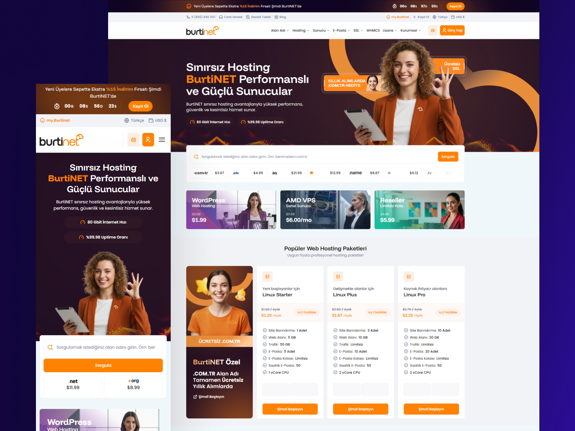 BurtiNET – Web Hosting Platform Interface