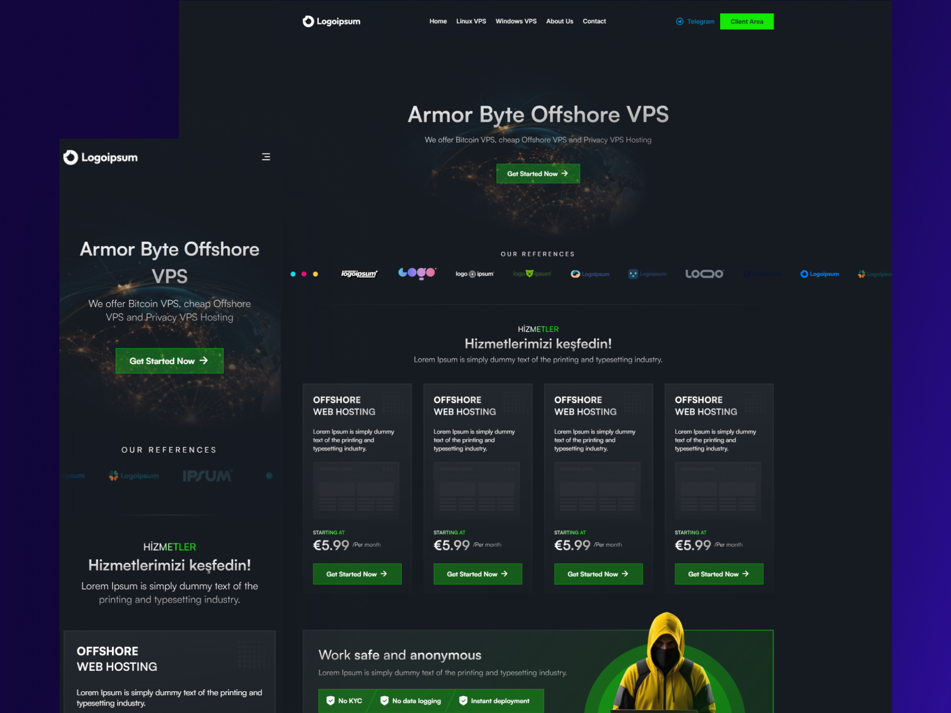 Armor Byte – Offshore VPS Hosting Interface