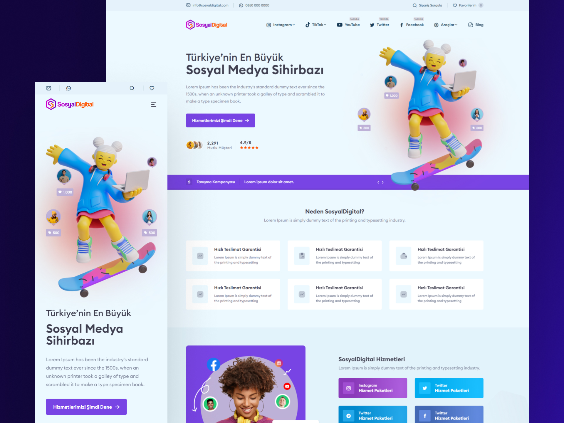 SosyalDigital – Social Media Marketing Platform Interface