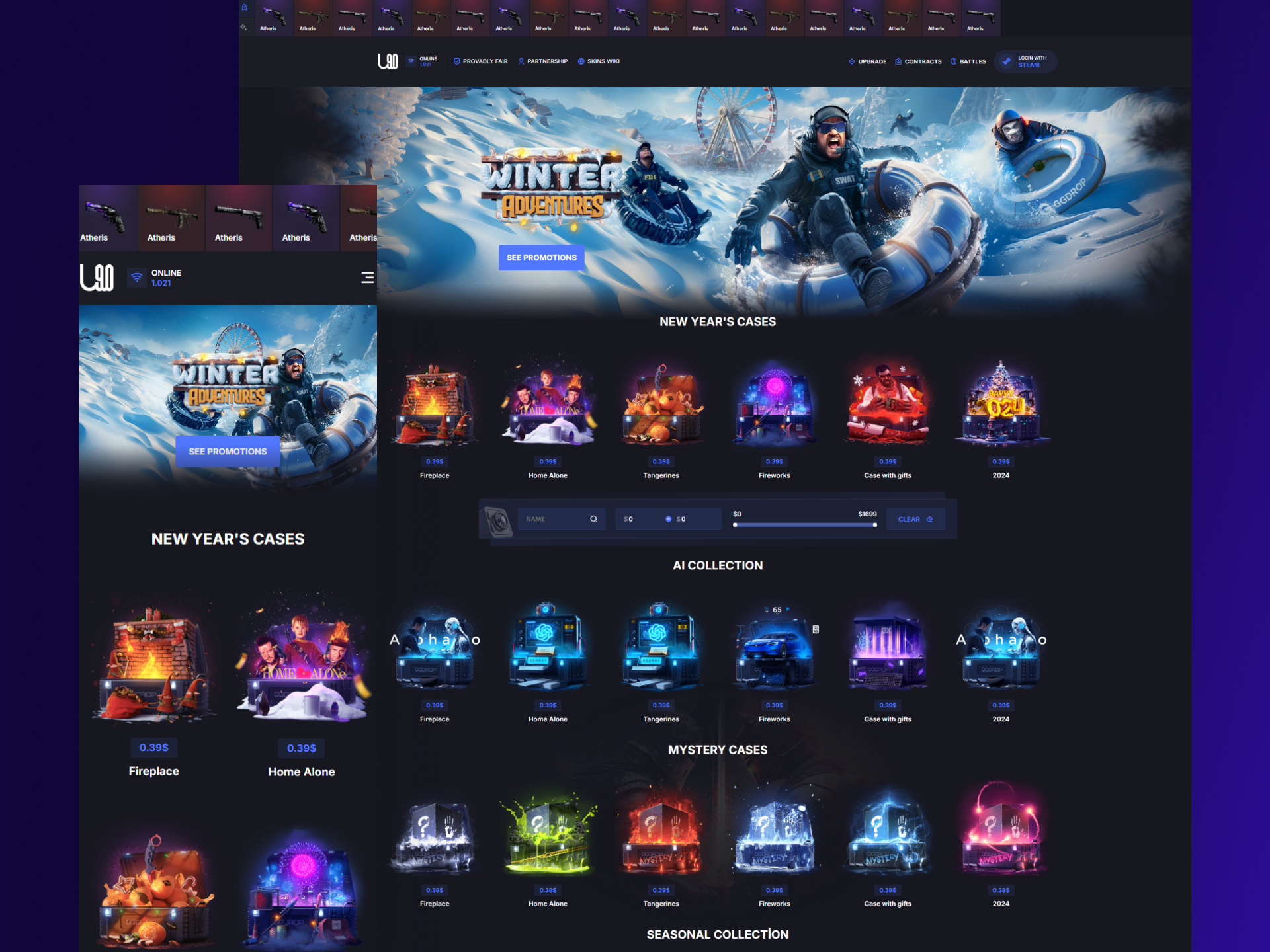 Case Opening – Gaming Loot Platform Interface